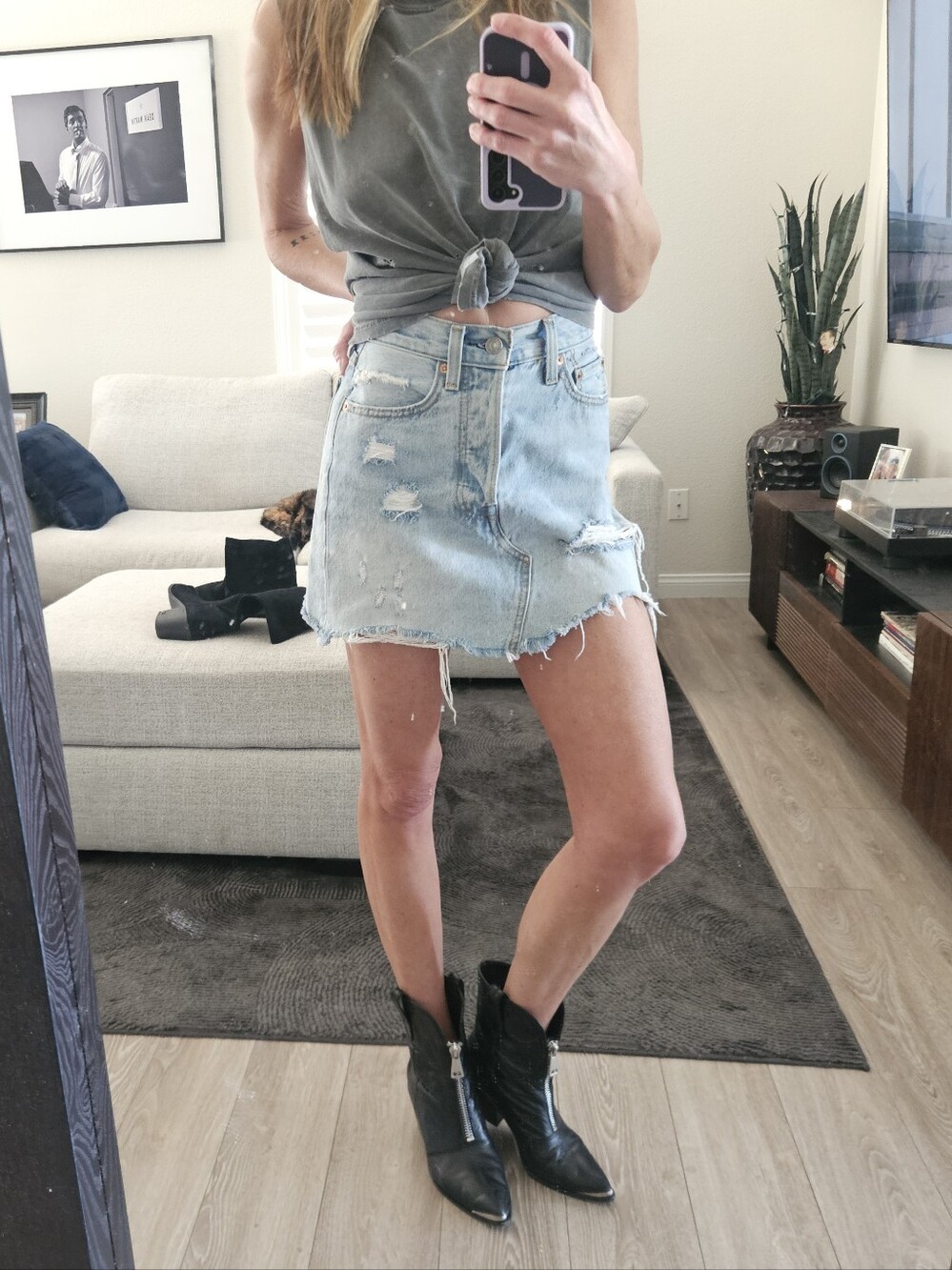 Western Blue Jean Skirt